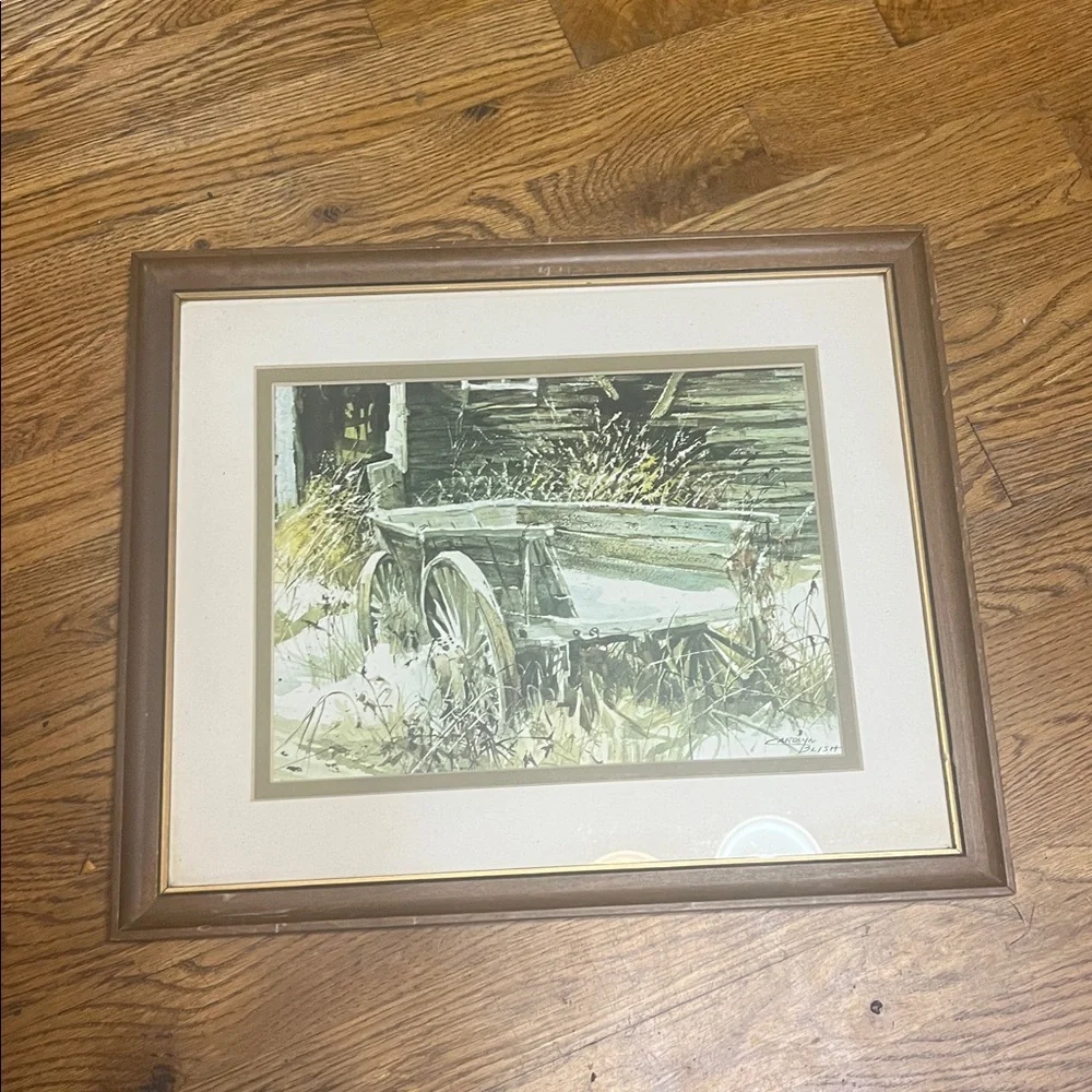 Carolyn Blish Framed Giclee Print “Breger’s Wagon” - Wood Framed Wall Art 13x16